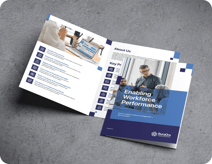 BurqOra brand brochure mockup