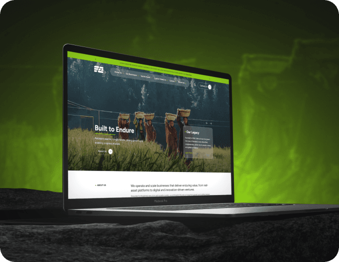 Fatima Group website desktop view